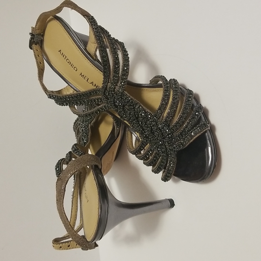 Antonio Melani Pewter Sparkly Heels